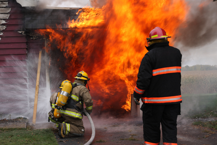 firemen fighting fire